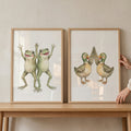 Happy Frogs and Ducks High-Resolution Digital Artwork