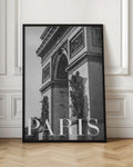 Paris Arch Architectural Black and White Digital Artwork