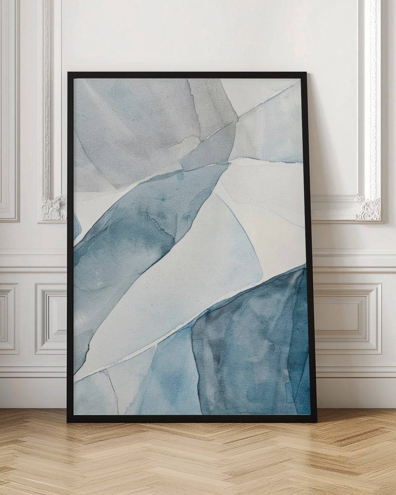 Serene Blue Abstract Watercolor Digital Art