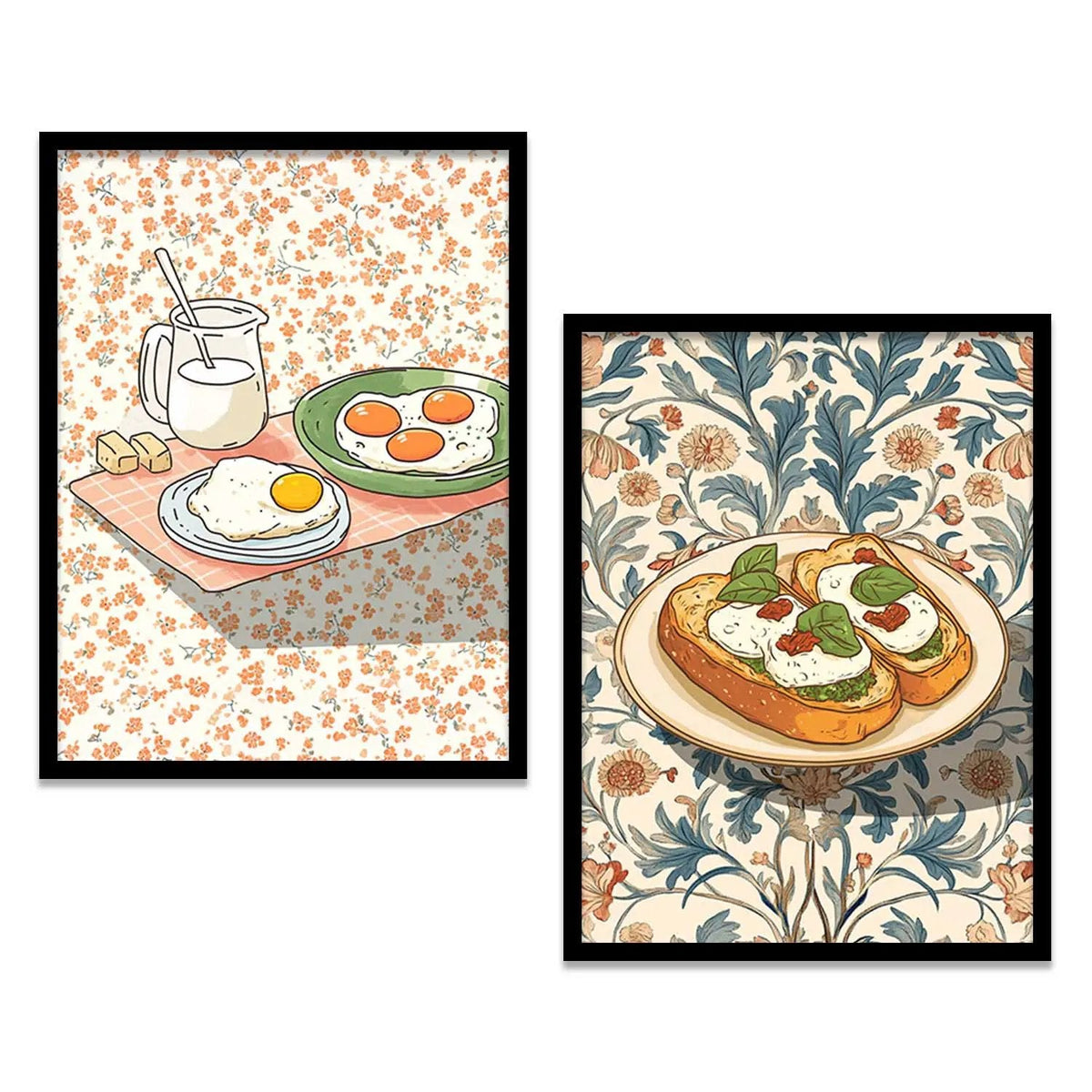 Retro Morning Breakfast Duo Digital Art