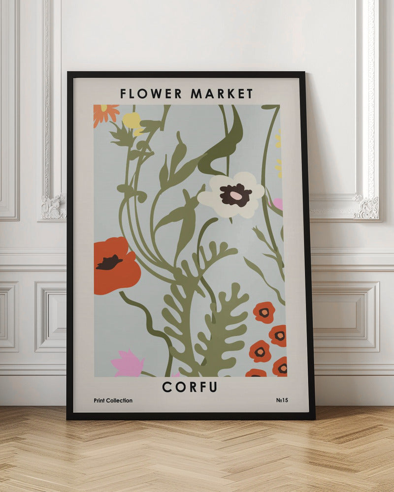 Corfu Flower Market Botanical Digital Art Print