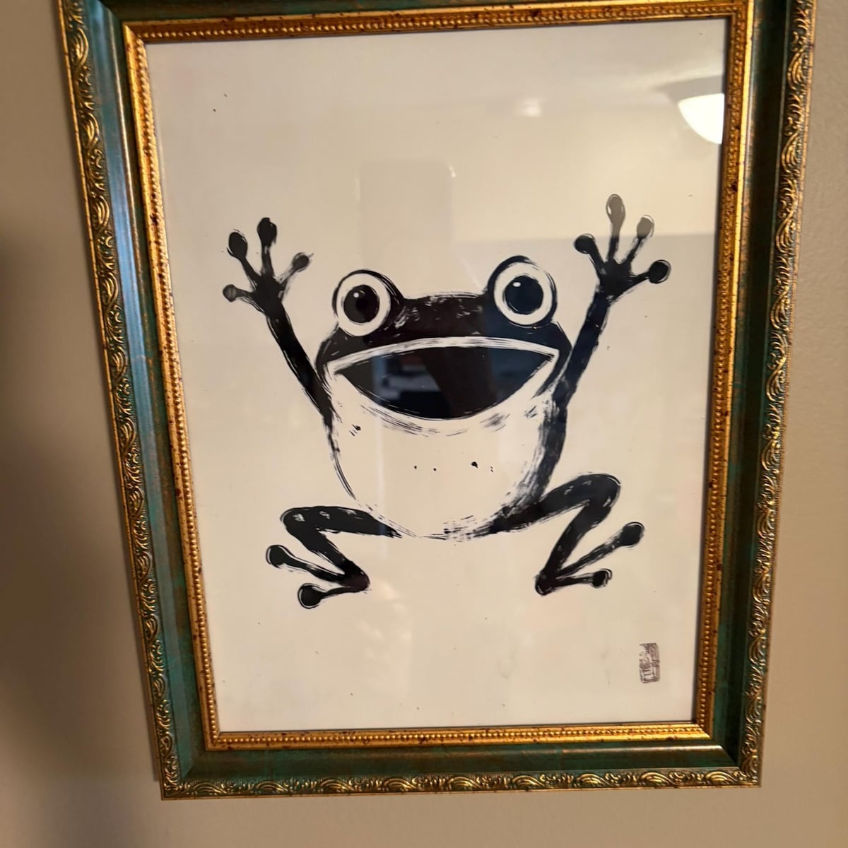Happy Frog Ink Art Print