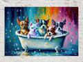 Vibrant Puppies in Tub Digital Art