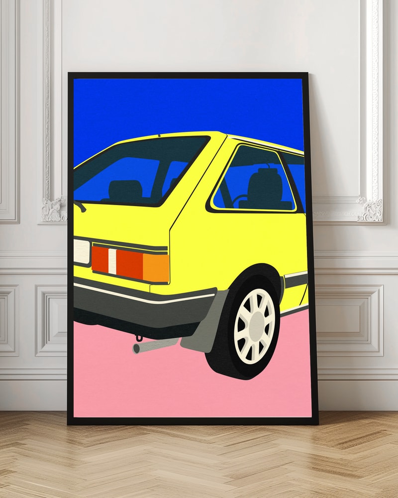 Retro Yellow Hatchback Pop Art Digital Download