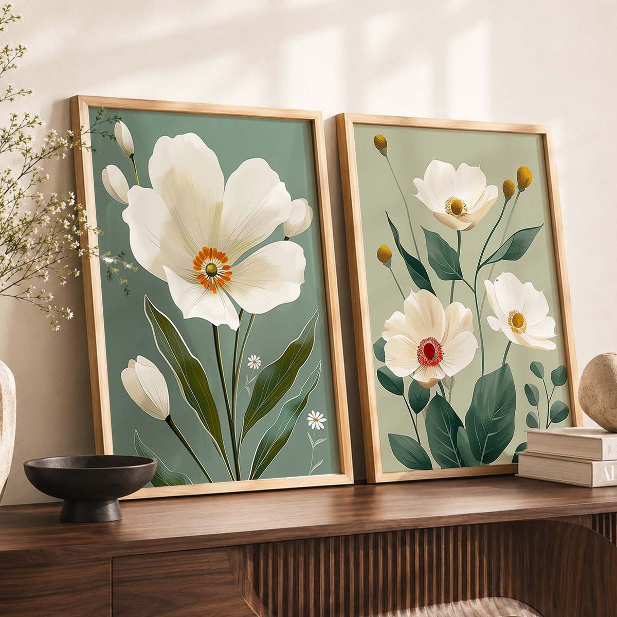 Botanical Sage Meadow Digital Art Set