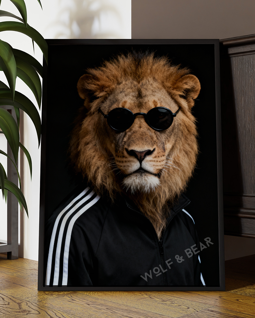 Dapper Lion in Tracksuit Digital Artwork