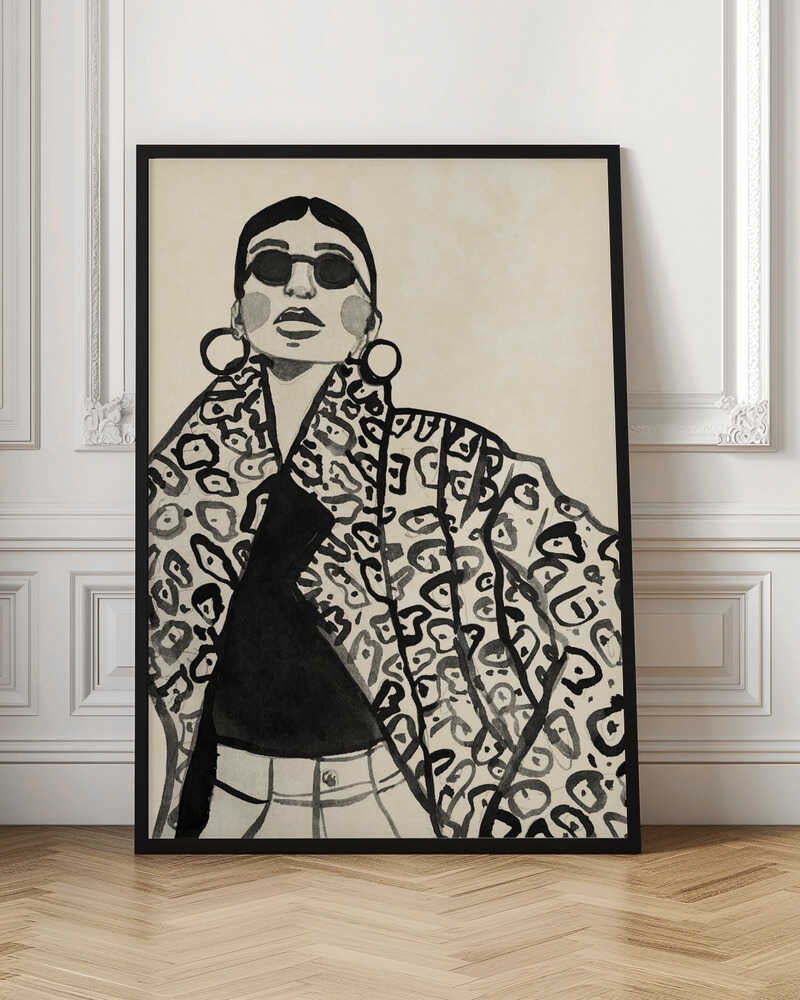 Chic Leopard Coat Fashion Illustration