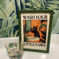 Wash Your Little Paws Black Cat Digital Art Print
