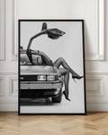 Retro Time Machine and Glamour Legs Digital Art