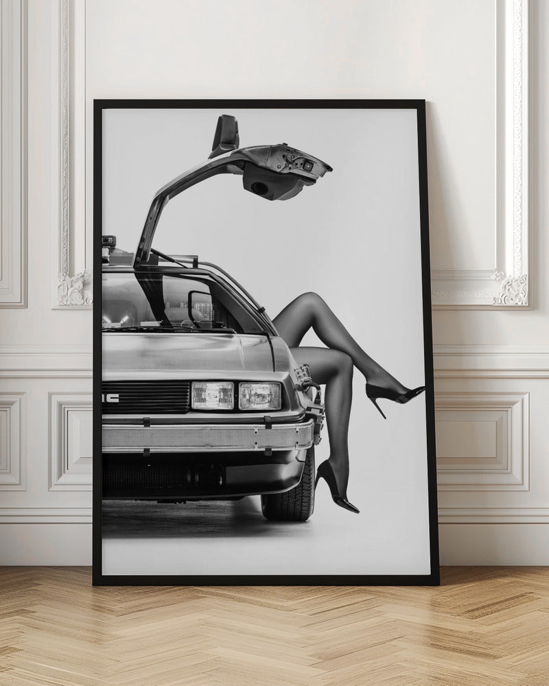 Retro Time Machine and Glamour Legs Digital Art