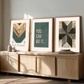 Stay Positive and You Can Do It Rustic Wood Triptych