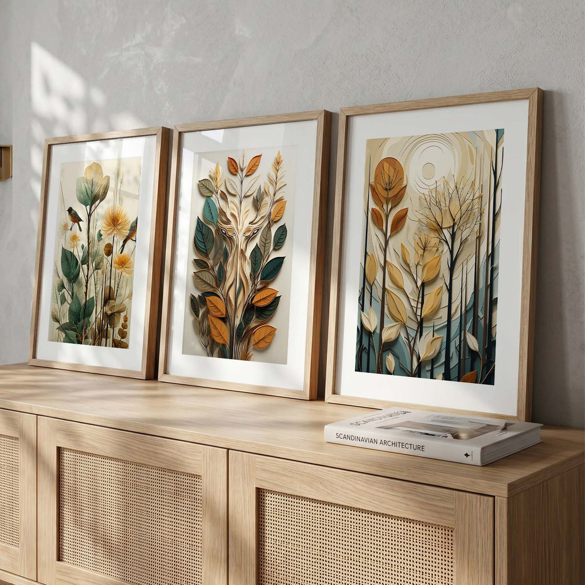 Botanical Layered Paper Art Trio