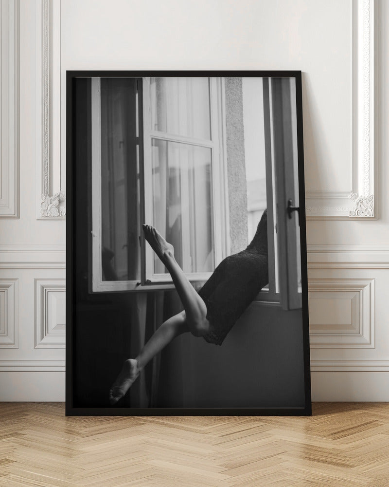 Legs Out The Window Monochrome Photography