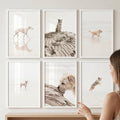 Minimalist Beach Dogs Digital Art Collection