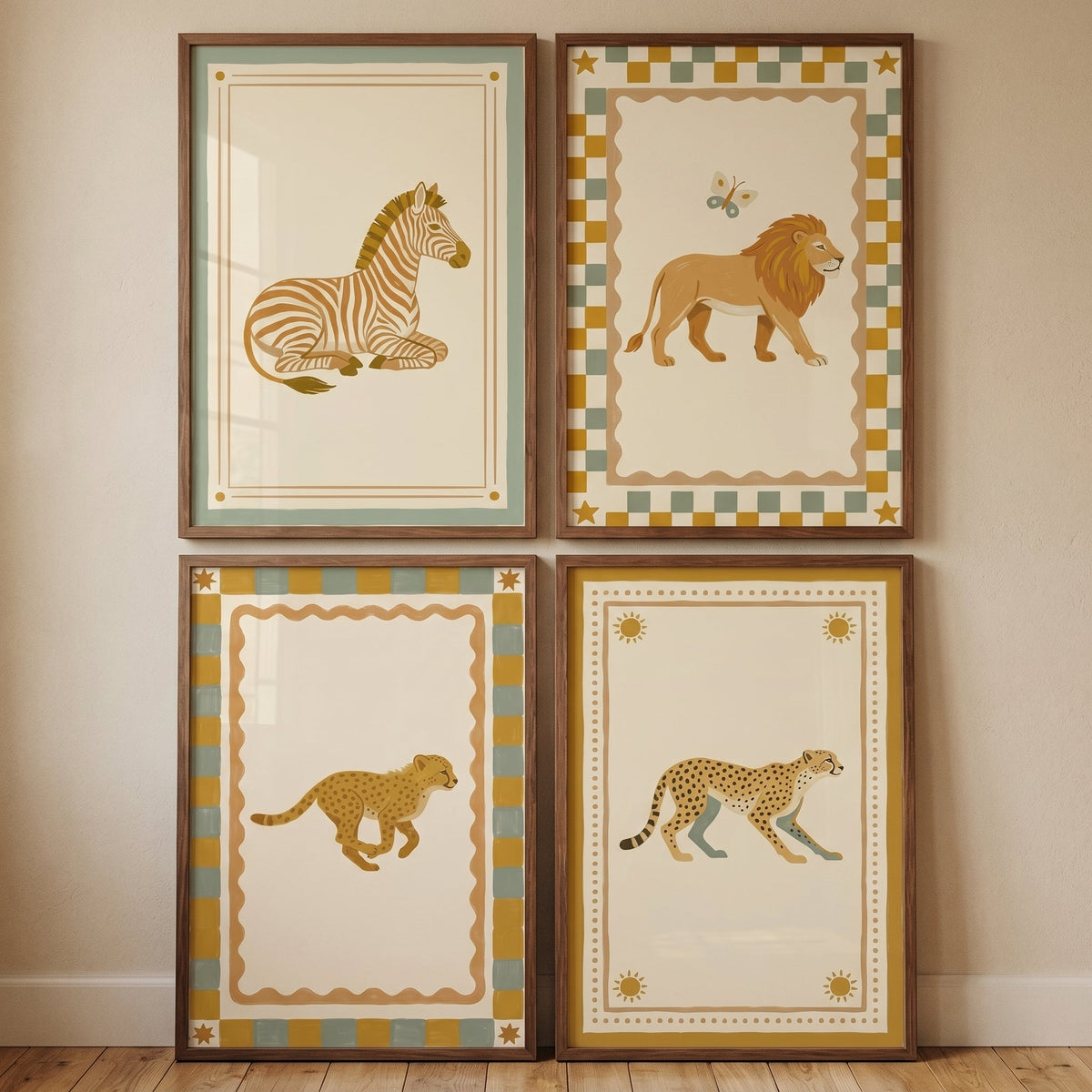 Safari Animals Digital Art Gallery Set