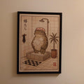 Japanese Bathing Frog Digital Art Print