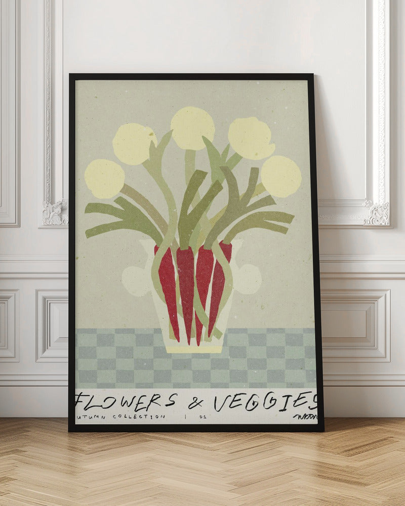 Flowers and Veggies Botanical Digital Art Print