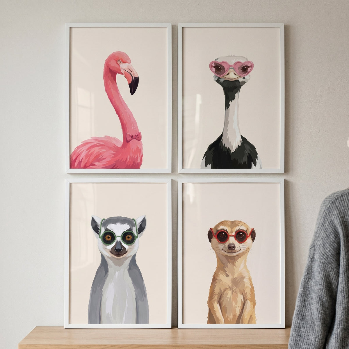Quirky Animal Portraits Digital Art Collection