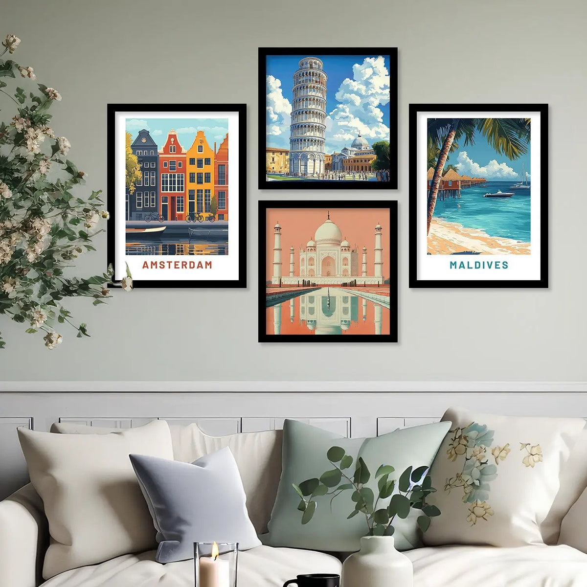 Famous World Landmarks Travel Gallery Wall Set