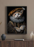 Renaissance Noble Cat Digital Artwork