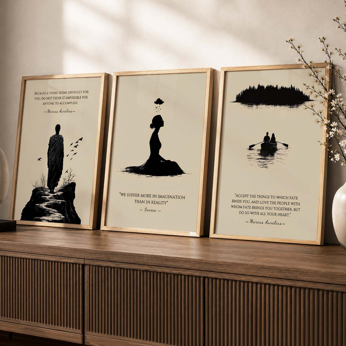 Stoic Philosophy Minimalist Art Prints Set of 3