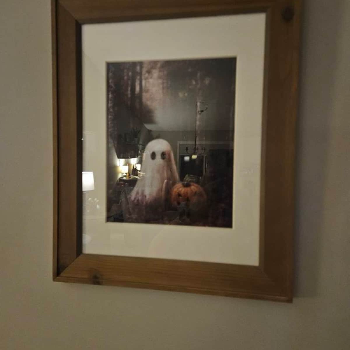 Spooky Ghost with Pumpkin Digital Artwork