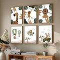 Safari Animal Nursery Gallery Wall Set of 6