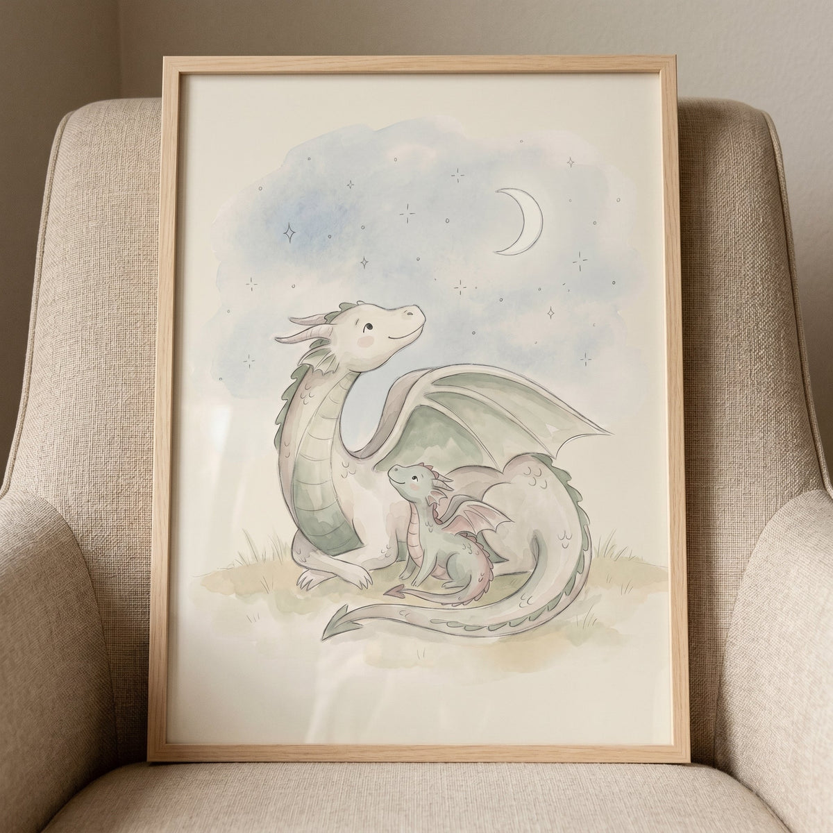 Sweet Mama and Baby Dragon Digital Art