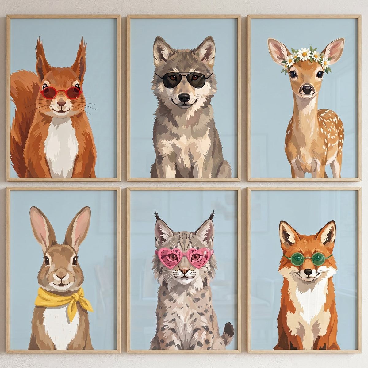Chic Woodland Animals Digital Art Collection