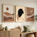 Boho Desert Sunset Digital Triptych