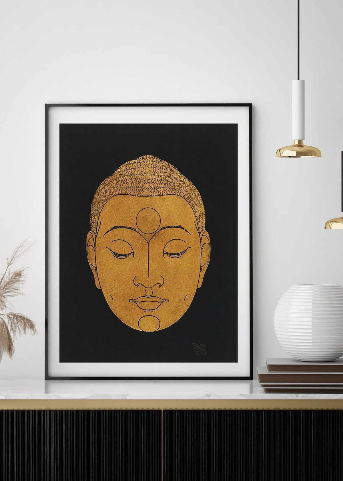 Golden Buddha Serenity Digital Art