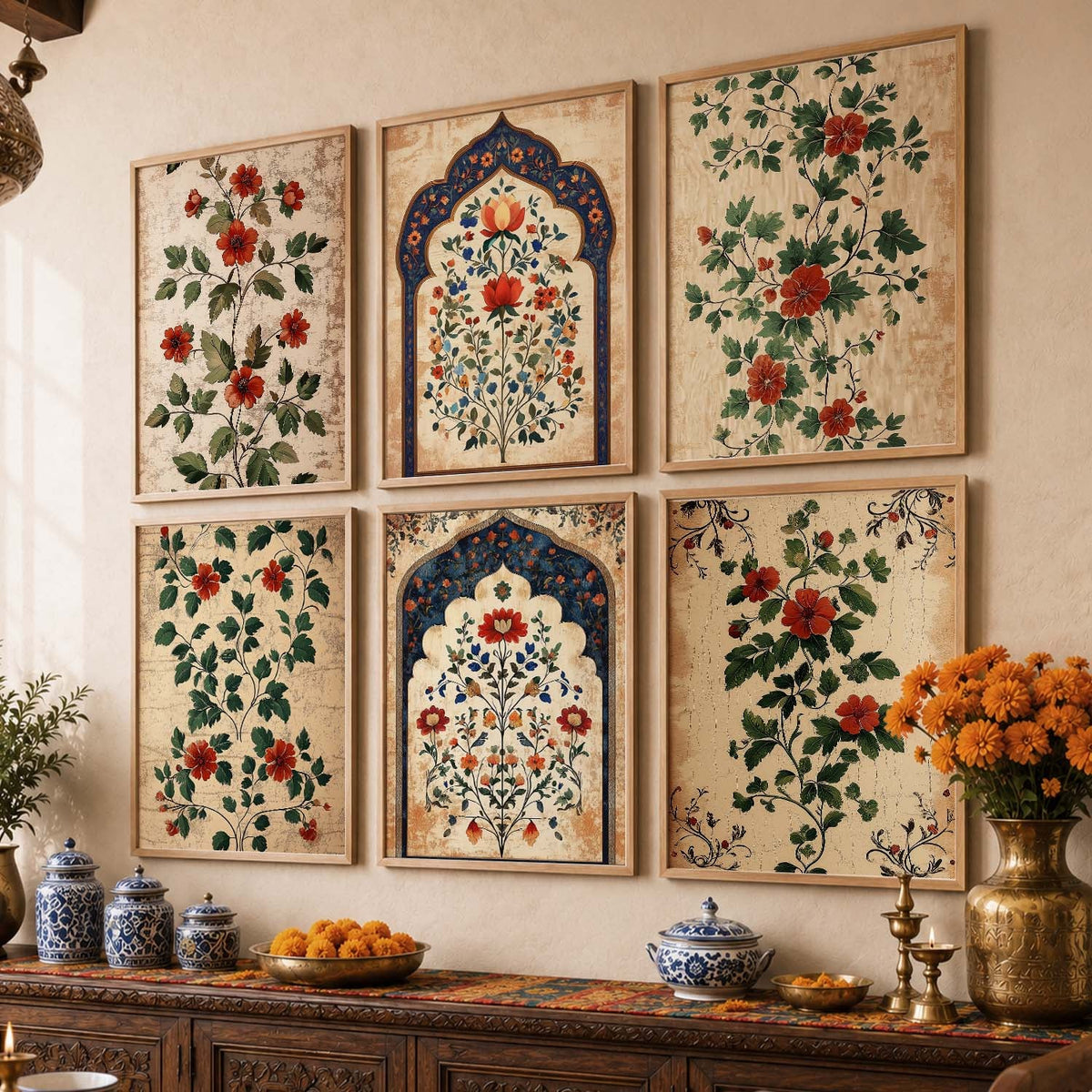 Mughal Floral Botanical Gallery Set