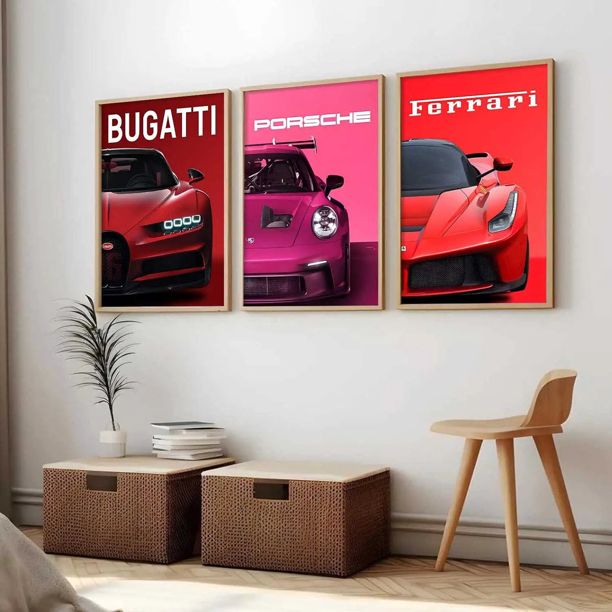 Supercar Trio Digital Wall Art Collection