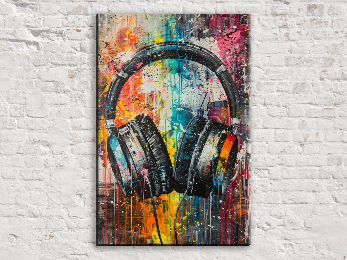 Abstract Headphones Splash High-Resolution Digital Artwork