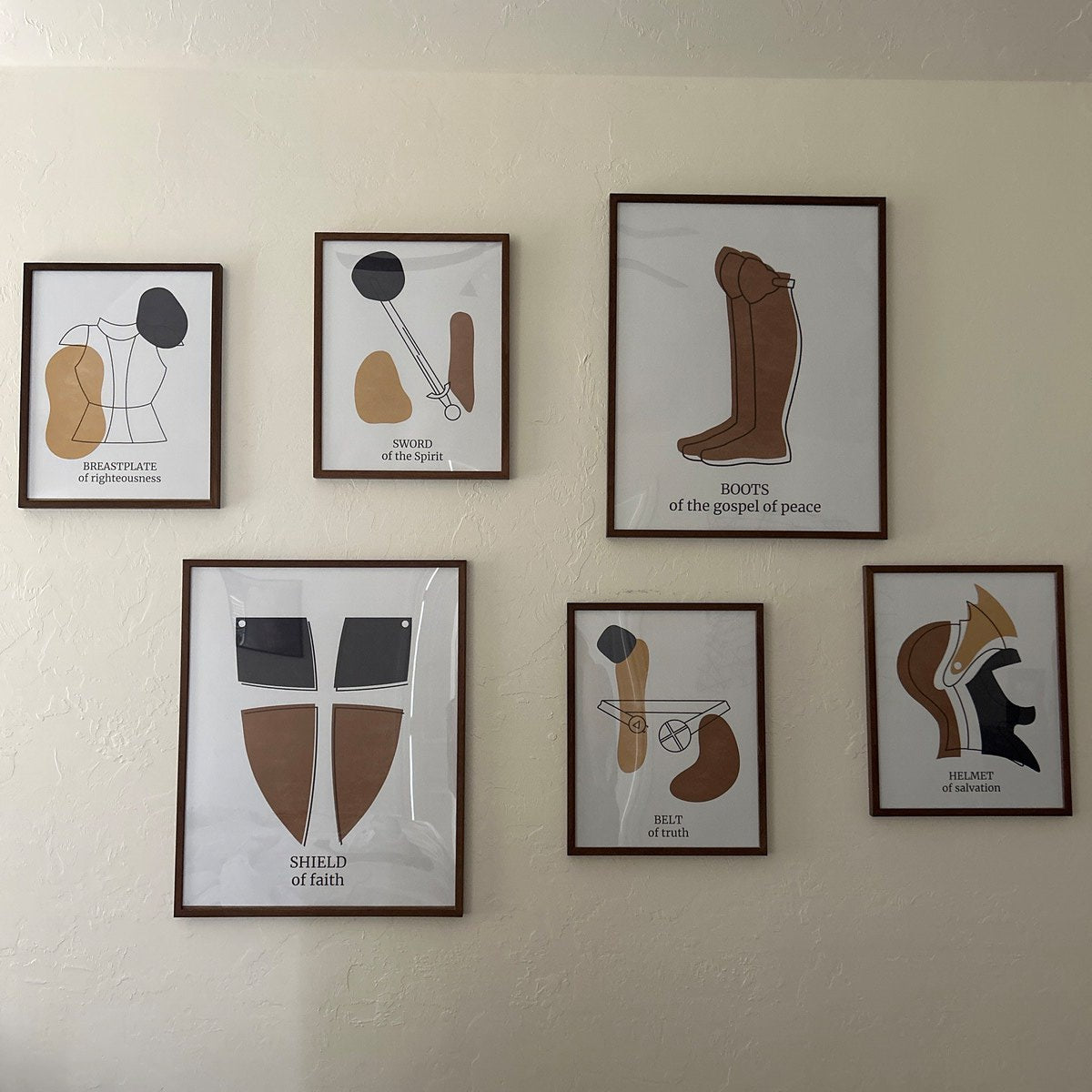 Armor of God Minimalist Wall Art Set Digital Download