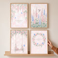 Pastel Floral Scripture Wall Art Set of Four
