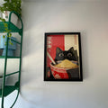Japanese Ramen Cat Digital Art Print