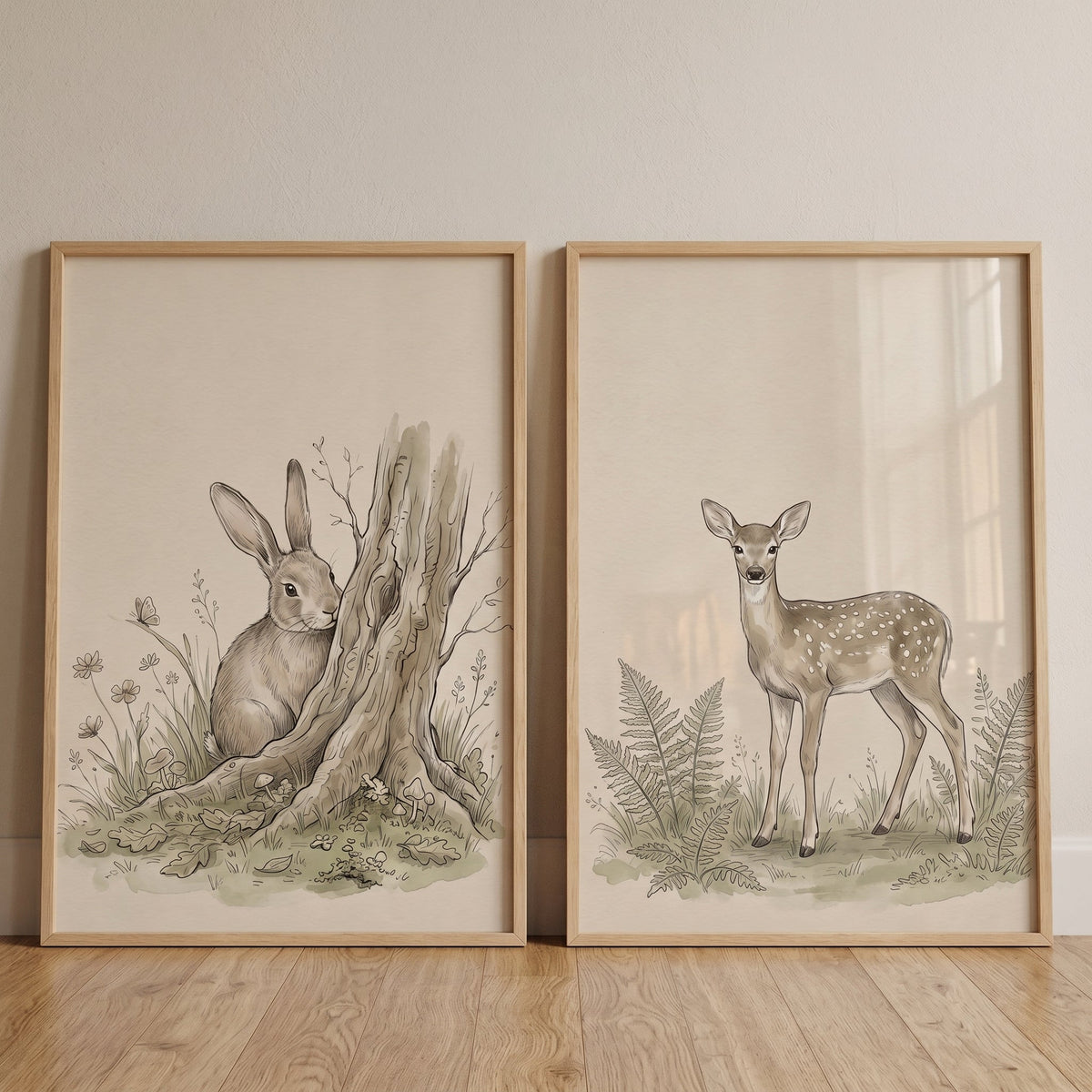 Charming Woodland Animals Digital Art Set