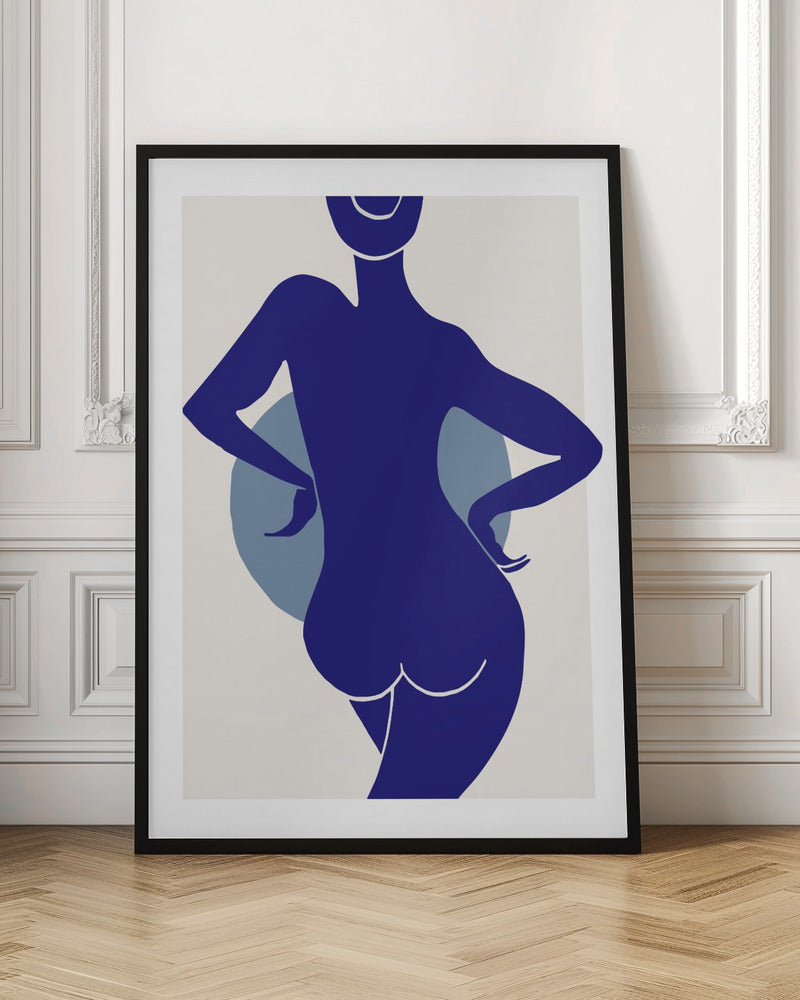 Abstract Blue Silhouette Digital Art Print