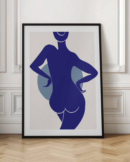 Abstract Blue Silhouette Digital Art Print