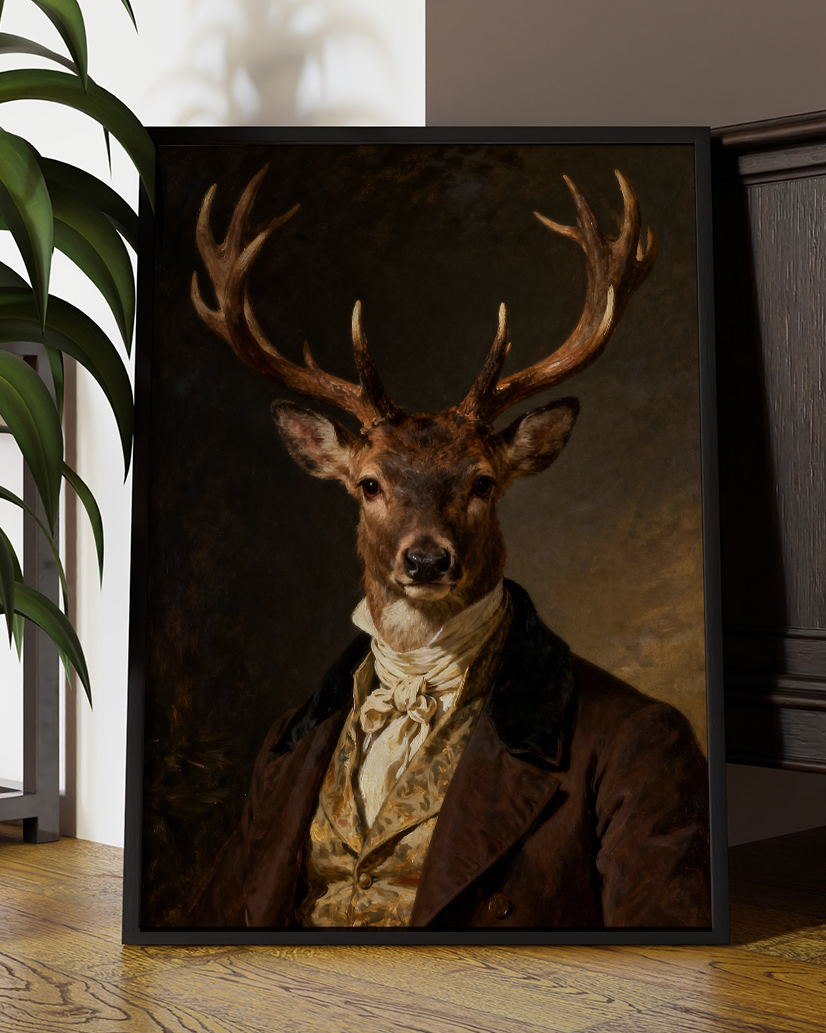 Regal Stag Gentleman Digital Portrait