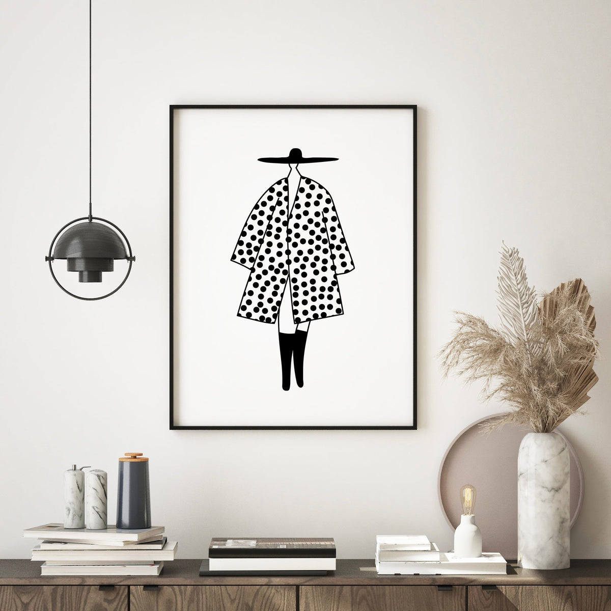 Chic Polka Dot Fashion Illustration