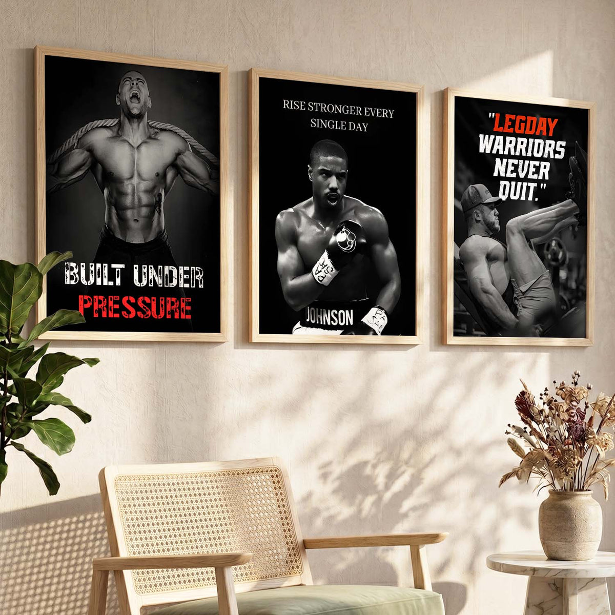 Gym Motivation Triptych Digital Art Bundle