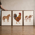 Farmhouse Animal Trio Digital Artwork