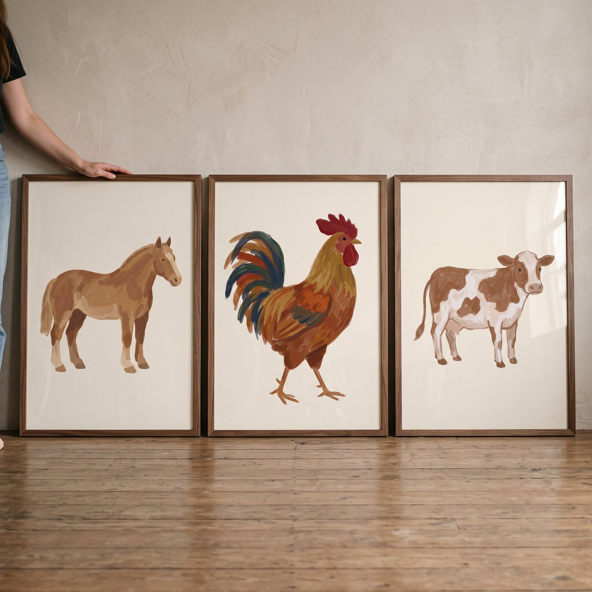Farmhouse Animal Trio Digital Artwork
