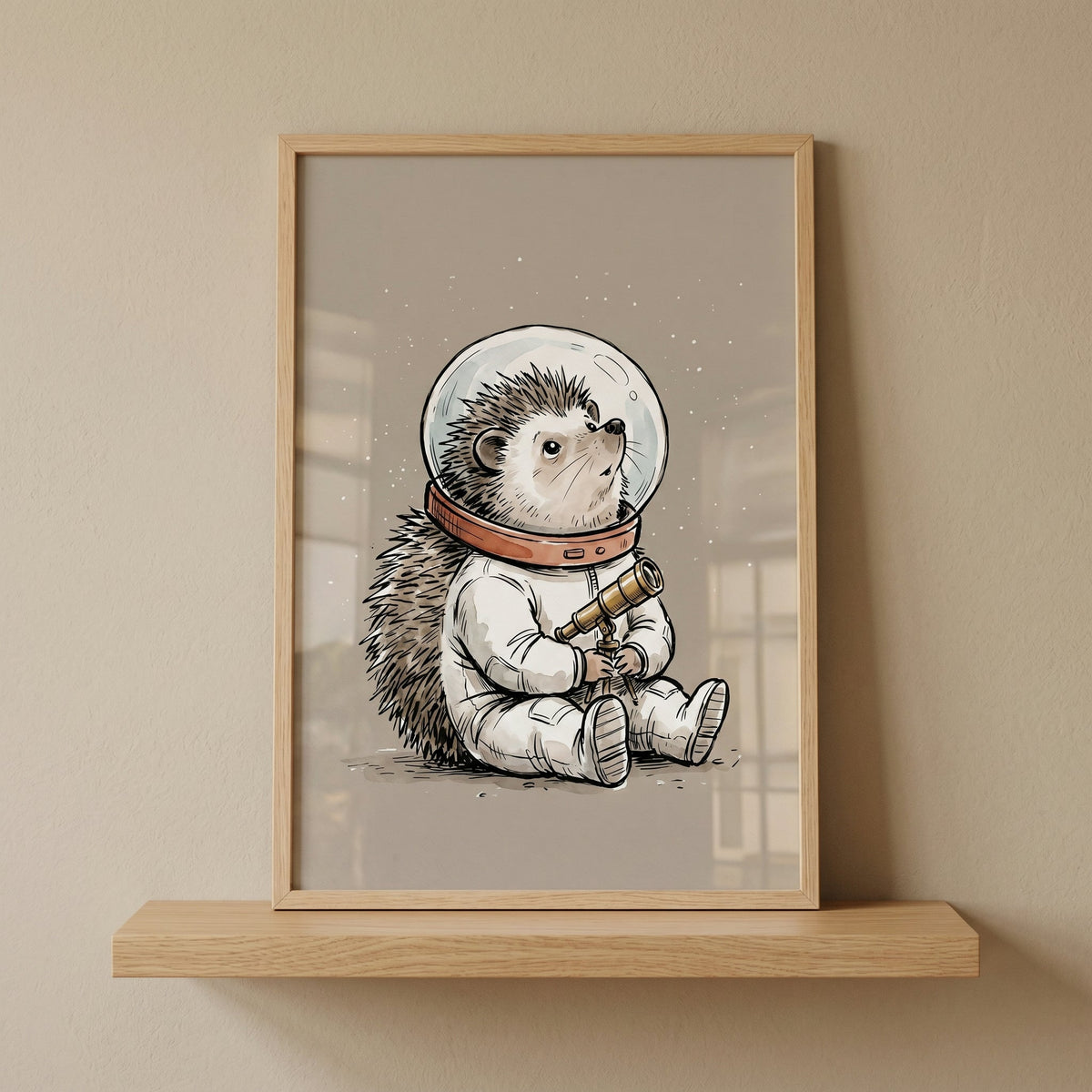 Space Explorer Hedgehog Digital Art