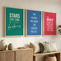 Inspirational Motivational Quote Trio Digital Wall Art Set