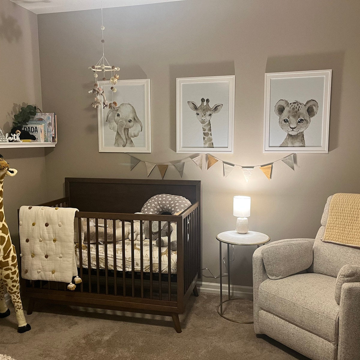 Safari Animals Nursery Digital Art Trio