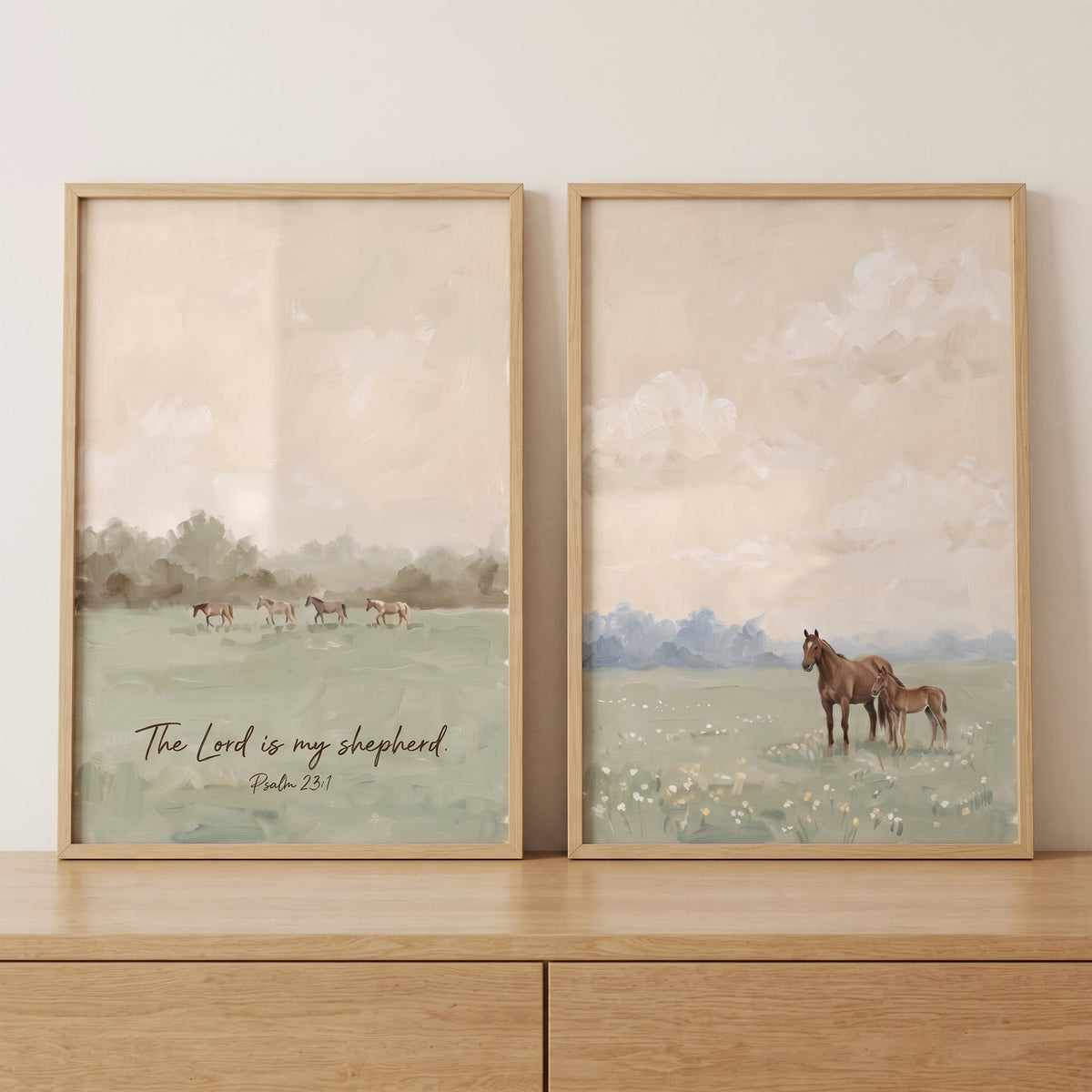 The Lord Is My Shepherd Horse Digital Art Set