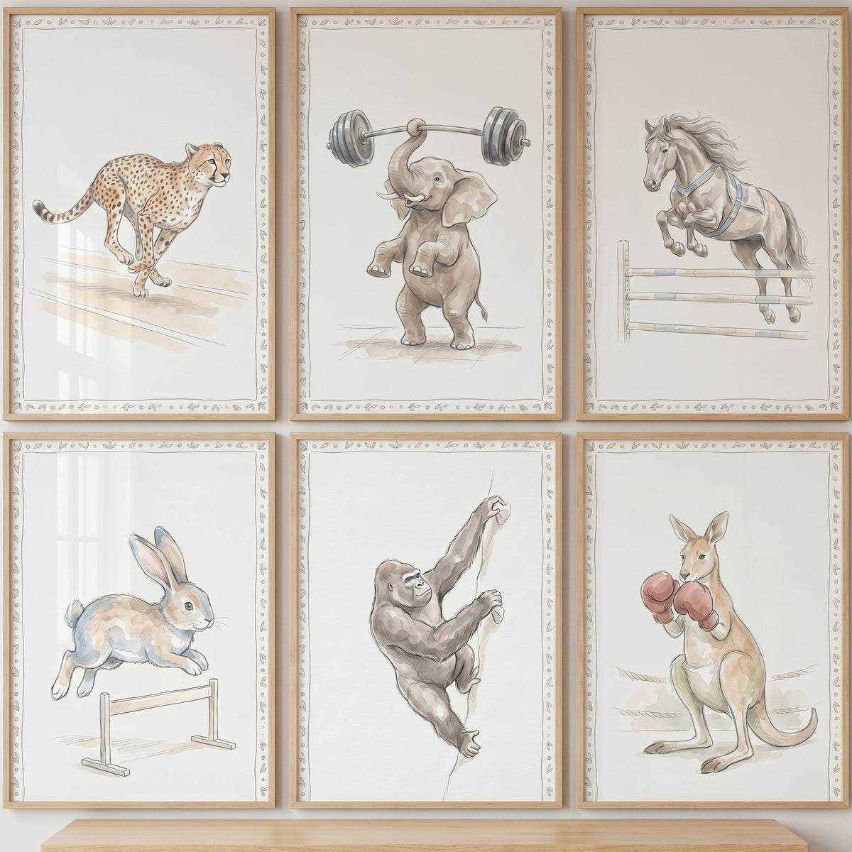Athletic Animals Digital Art Collection